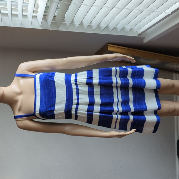 Ann Taylor Loft Blue and White Dress Size 0 - Picture 2 of 13